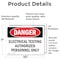 Signmission Electrical Testing Authorized Persons Only Danger Sign, Vinyl Decal, 10in W x 7in L, 2PK OS-2PACK-DS-D-710-L-1786 - alternate 4